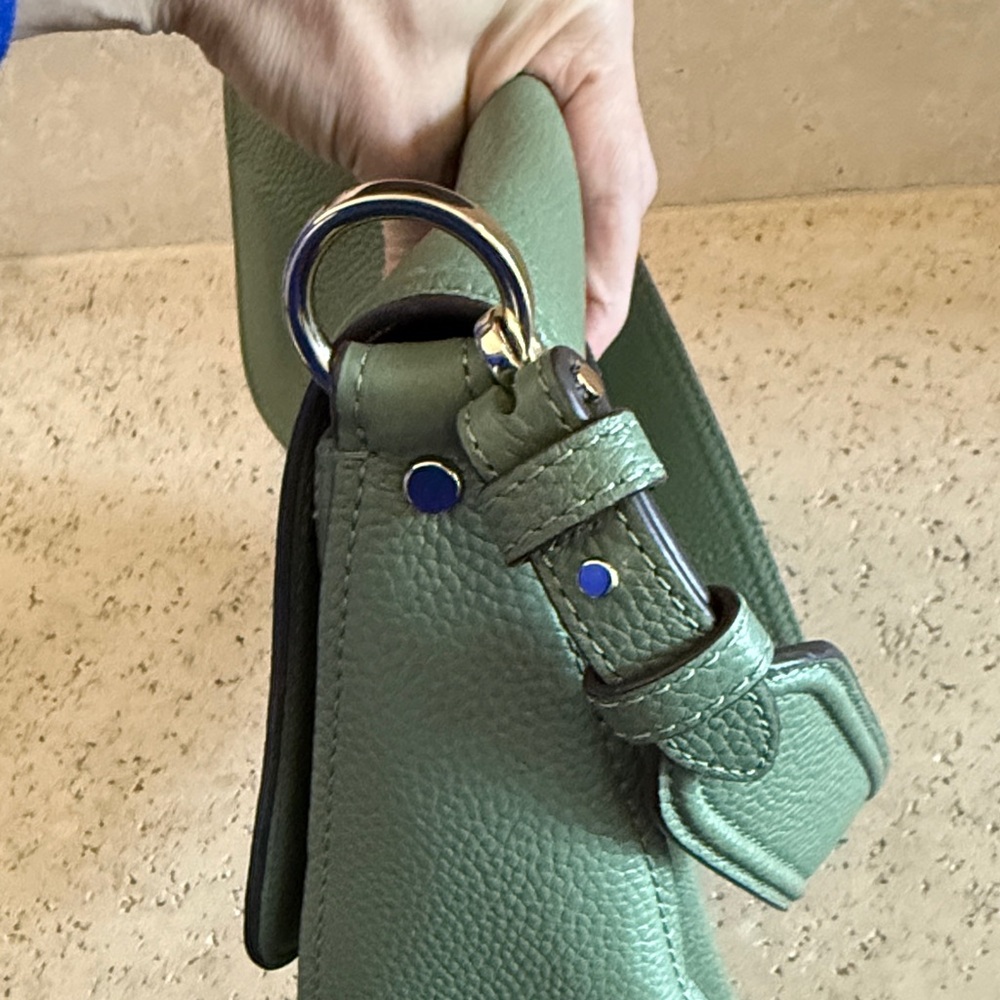 Kate Spade Sage Green Leather Baguette Shoulder Bag - Picture 8 of 11